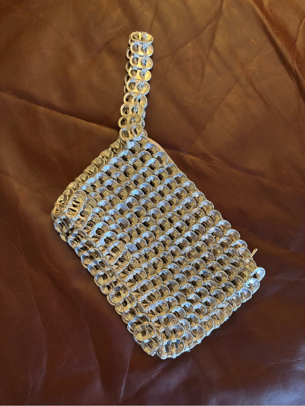 Silver Pop Top Tab Clutch